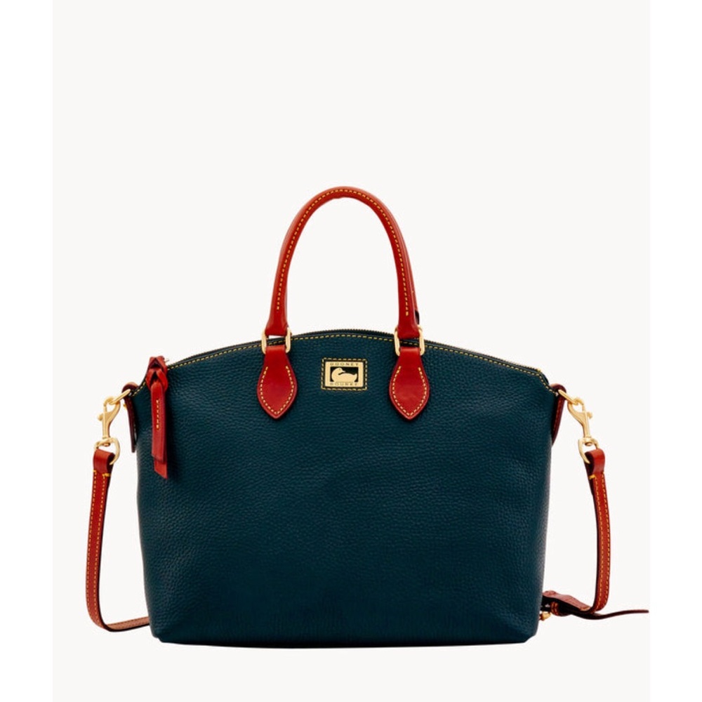 Dooney & Bourke Pebbled Leather Dillen Satchel in Navy - Picture 2 of 16